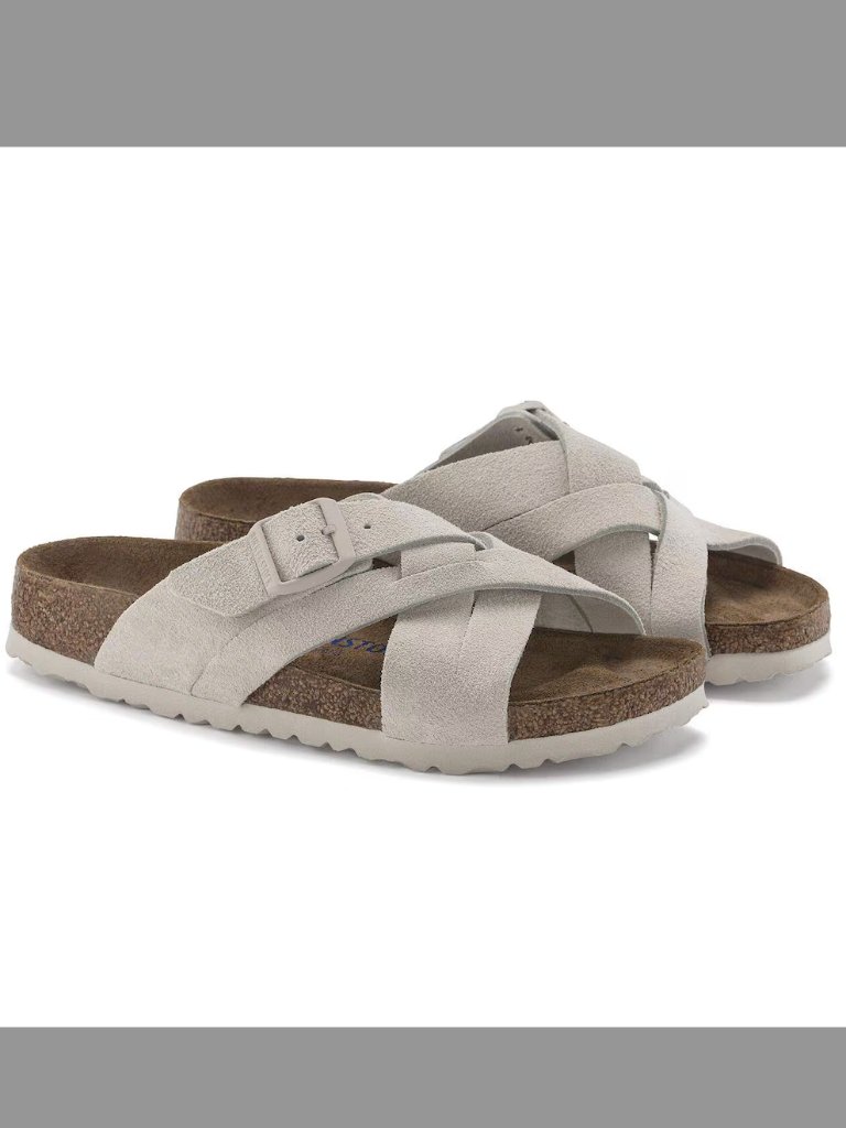Birkenstock Gray Lugano Soft Footbed In Size 43